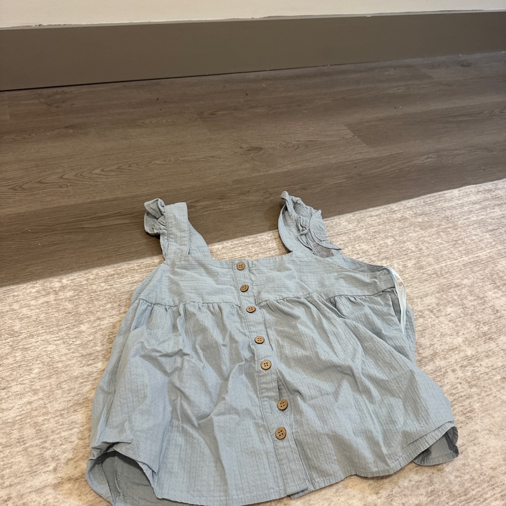 Light Blue Button-Up Sleeveless Top
